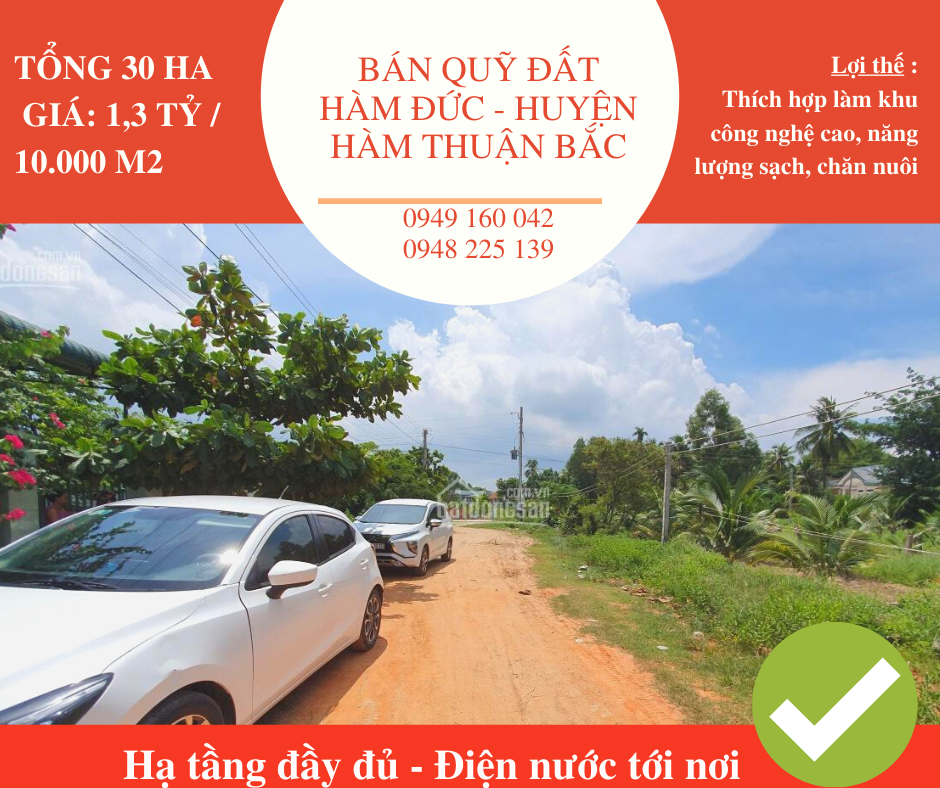 Quỹ đất tại thôn 7 xã Hàm Đức huyện Hàm Thuận Bắc